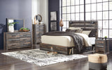 Drystan King Panel Bed with 4 Storage Drawers with Mirrored Dresser, Chest and 2 Nightstands in Multi from Ashley Furniture - Luna Furniture