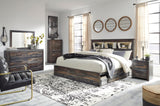 Drystan Multi King LED Bookcase Storage Platform Bed with 2 Drawers from Ashley Furniture - Luna Furniture