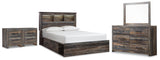 Drystan Multi Queen Bookcase Storage Bed, Dresser, Mirror and 2 Nightstands from Ashley - Luna Furniture