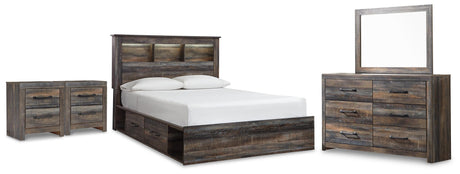 Drystan Multi Queen Bookcase Storage Bed, Dresser, Mirror and 2 Nightstands from Ashley - Luna Furniture