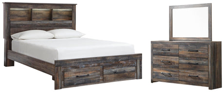 Drystan Multi Queen Bookcase Storage Bed, Dresser and Mirror from Ashley - Luna Furniture