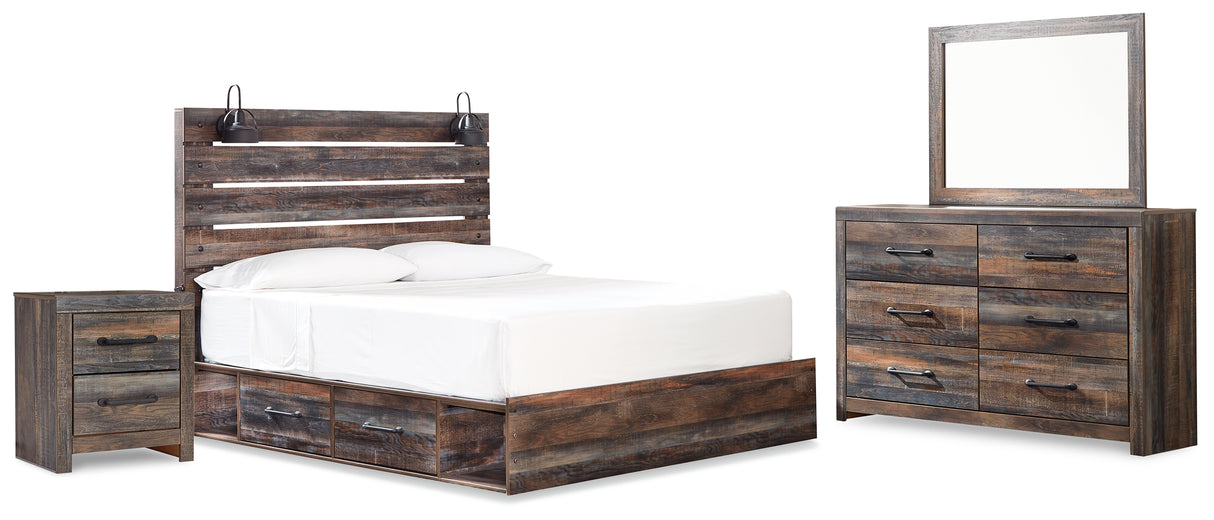 Drystan Multi LED Storage Platform Bedroom Set with 4 Drawers from Ashley - Luna Furniture