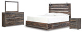 Drystan Multi King Panel Bed with Storage, Dresser, Mirror and Nightstand from Ashley - Luna Furniture