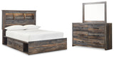 Drystan Multi Full Panel Bookcase Bed, with Storage, Dresser and Mirror from Ashley - Luna Furniture