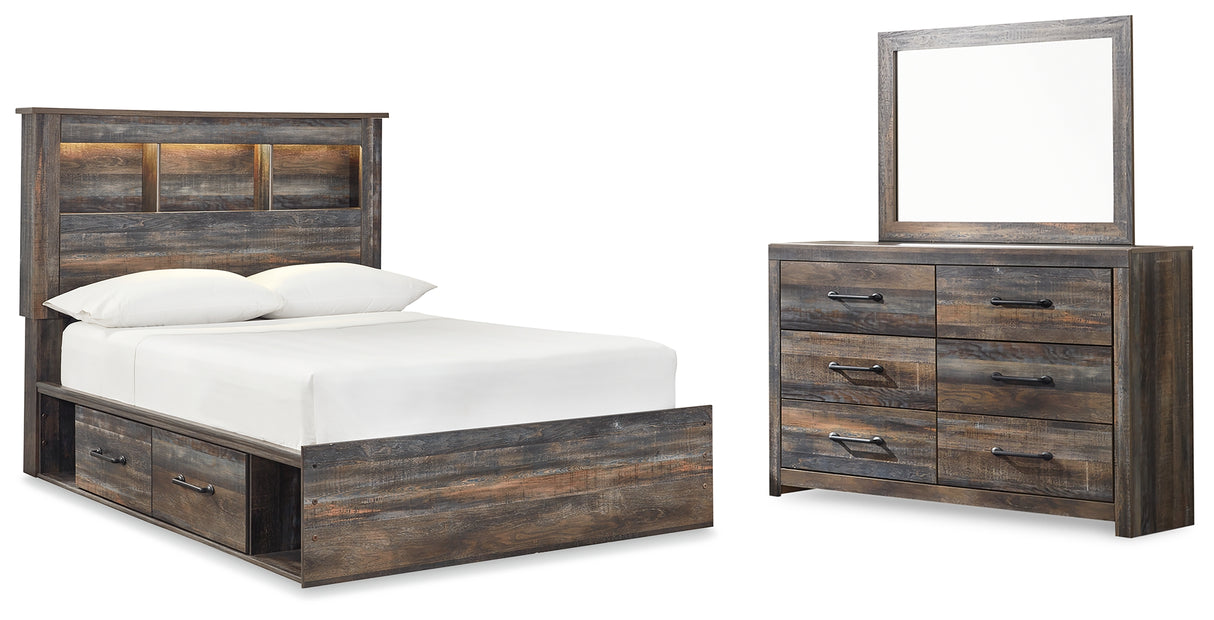 Drystan Multi LED Bookcase Storage Youth Platform Bedroom Set with 2 Drawers from Ashley - Luna Furniture