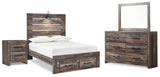 Drystan Multi Full Panel Storage Bed, Dresser, Mirror and Nightstand from Ashley - Luna Furniture