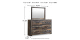 Drystan Queen Bookcase Bed with 2 Storage Drawers with Mirrored Dresser and 2 Nightstands in Multi from Ashley - Luna Furniture