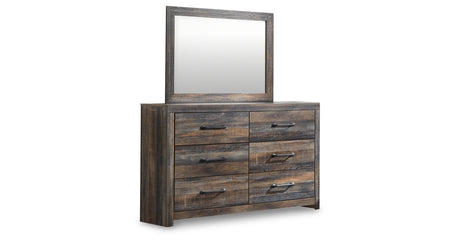 Drystan Full Bookcase Bed with 4 Storage Drawers with Mirrored Dresser, Chest and 2 Nightstands in Multi from Ashley - Luna Furniture