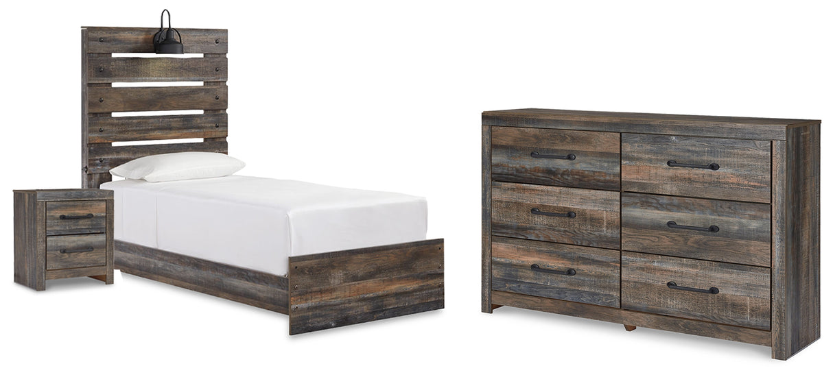 Drystan Multi LED Storage Youth Platform Bedroom Set with 4 Drawers from Ashley - Luna Furniture