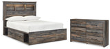 Drystan Full Bookcase Bed with 4 Storage Drawers with Dresser in Multi from Ashley - Luna Furniture