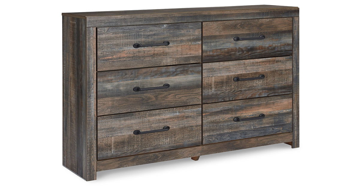 Drystan King Bookcase Bed with 4 Storage Drawers with Dresser in Multi from Ashley - Luna Furniture