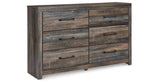 Drystan King Bookcase Bed with 4 Storage Drawers with Dresser in Multi from Ashley - Luna Furniture
