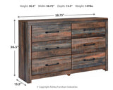 Drystan King Bookcase Bed with 2 Storage Drawers with Dresser in Multi from Ashley - Luna Furniture