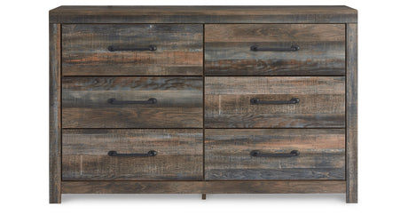 Drystan King Bookcase Bed with 4 Storage Drawers with Dresser in Multi from Ashley - Luna Furniture