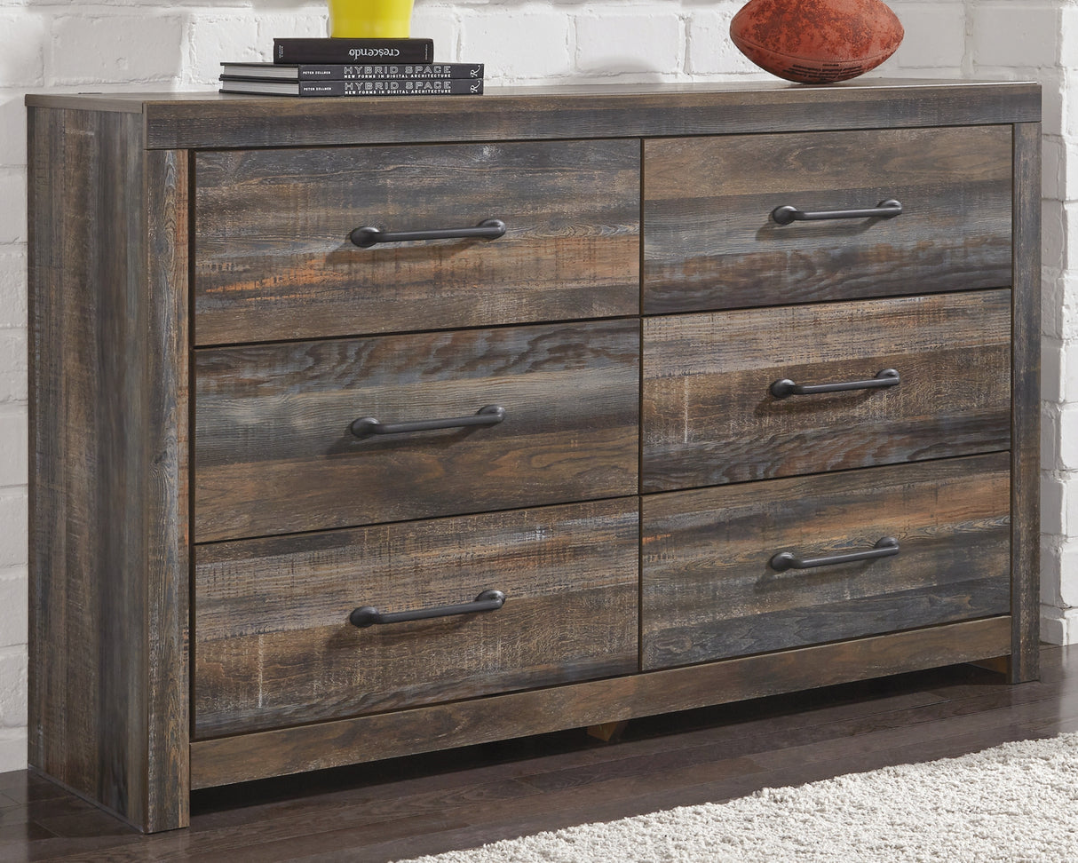 Drystan Queen Bookcase Bed with 2 Storage Drawers with Dresser in Multi from Ashley - Luna Furniture