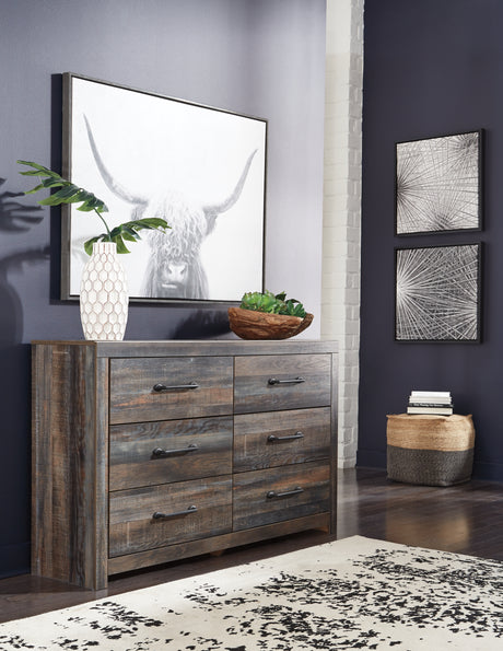 Drystan King Bookcase Bed with 4 Storage Drawers with Dresser in Multi from Ashley - Luna Furniture