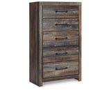 Drystan Queen Bookcase Bed with Mirrored Dresser, Chest and 2 Nightstands in Multi from Ashley - Luna Furniture