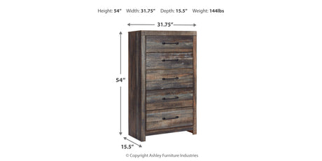 Drystan King Bookcase Bed with 2 Storage Drawers with Mirrored Dresser and Chest in Multi from Ashley - Luna Furniture
