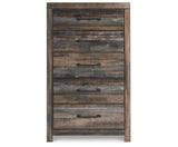 Drystan King Bookcase Bed with 2 Storage Drawers with Mirrored Dresser and Chest in Multi from Ashley - Luna Furniture