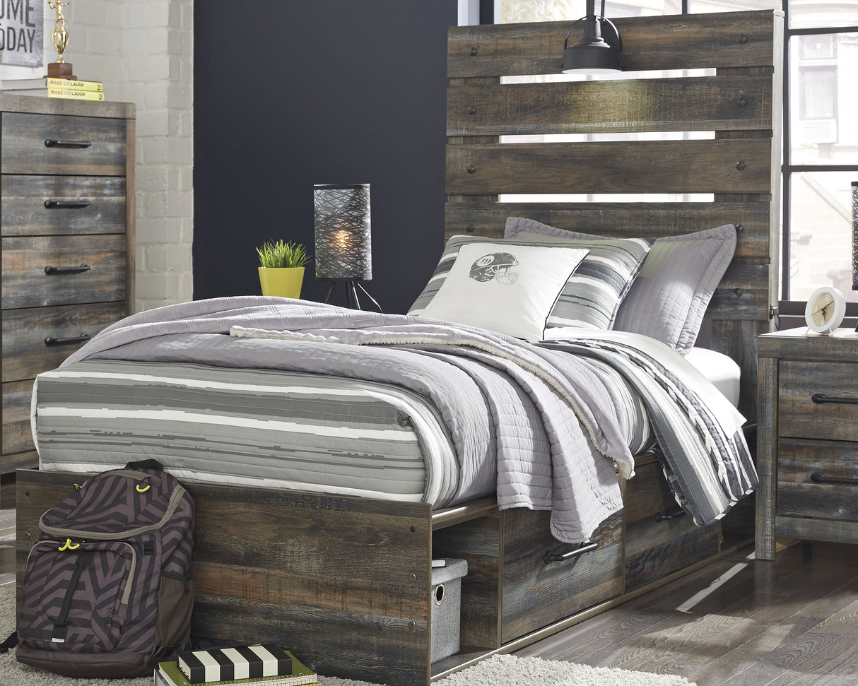 Drystan Multi Twin Panel Bed with Mirrored Dresser from Ashley Furniture - Luna Furniture