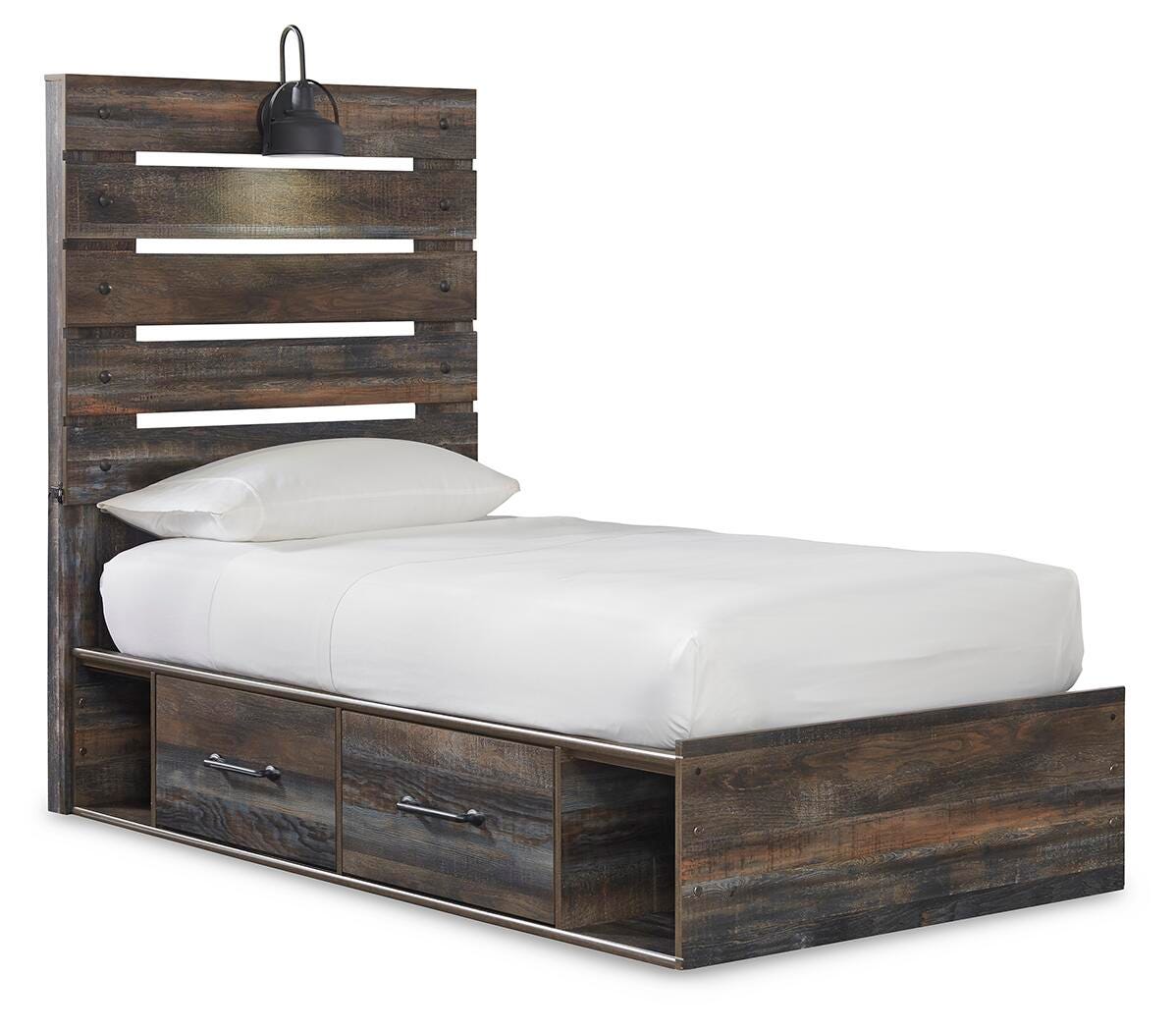 Drystan Multi LED Twin Storage Platform Bed with 2 Drawers from Ashley Furniture - Luna Furniture