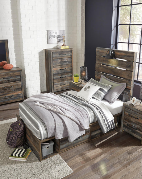 Drystan Multi LED Twin Storage Platform Bed with 2 Drawers from Ashley Furniture - Luna Furniture