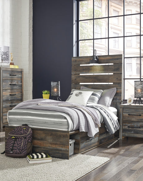 Drystan Multi LED Twin Storage Platform Bed with 4 Drawers from Ashley Furniture - Luna Furniture