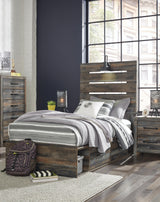 Drystan Multi LED Twin Storage Platform Bed with 2 Drawers from Ashley Furniture - Luna Furniture