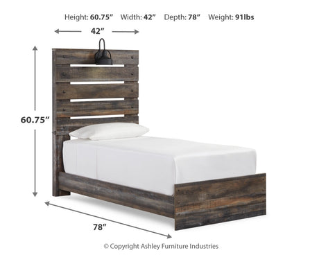 Drystan Multi LED Twin Panel Bed from Ashley - Luna Furniture