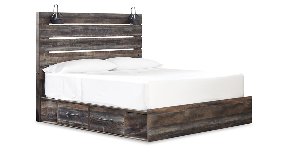 Drystan King Panel Bed with Mirrored Dresser, Chest and 2 Nightstands in Multi from Ashley - Luna Furniture