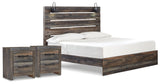Drystan King Panel Bed with 2 Nightstands in Multi from Ashley Furniture - Luna Furniture