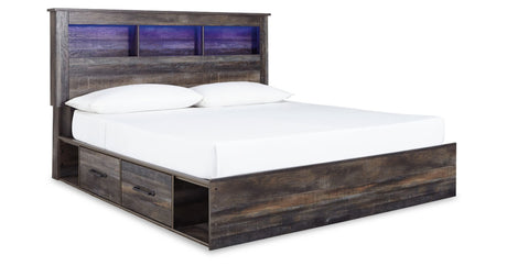 Drystan King Bookcase Bed with 4 Storage Drawers with Dresser in Multi from Ashley - Luna Furniture