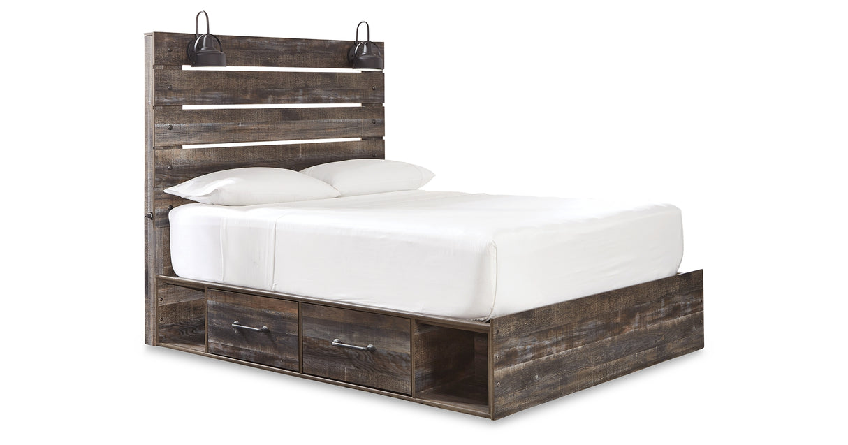 Drystan Twin Panel Bed with 2 Storage Drawers with Dresser in Multi from Ashley Furniture - Luna Furniture
