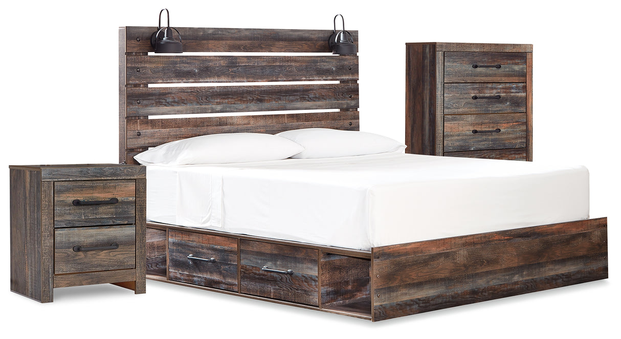 Drystan Multi LED Storage Platform Bedroom Set with 4 Drawers from Ashley - Luna Furniture