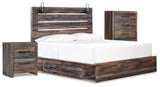 Drystan Multi LED Storage Platform Bedroom Set with 4 Drawers from Ashley - Luna Furniture