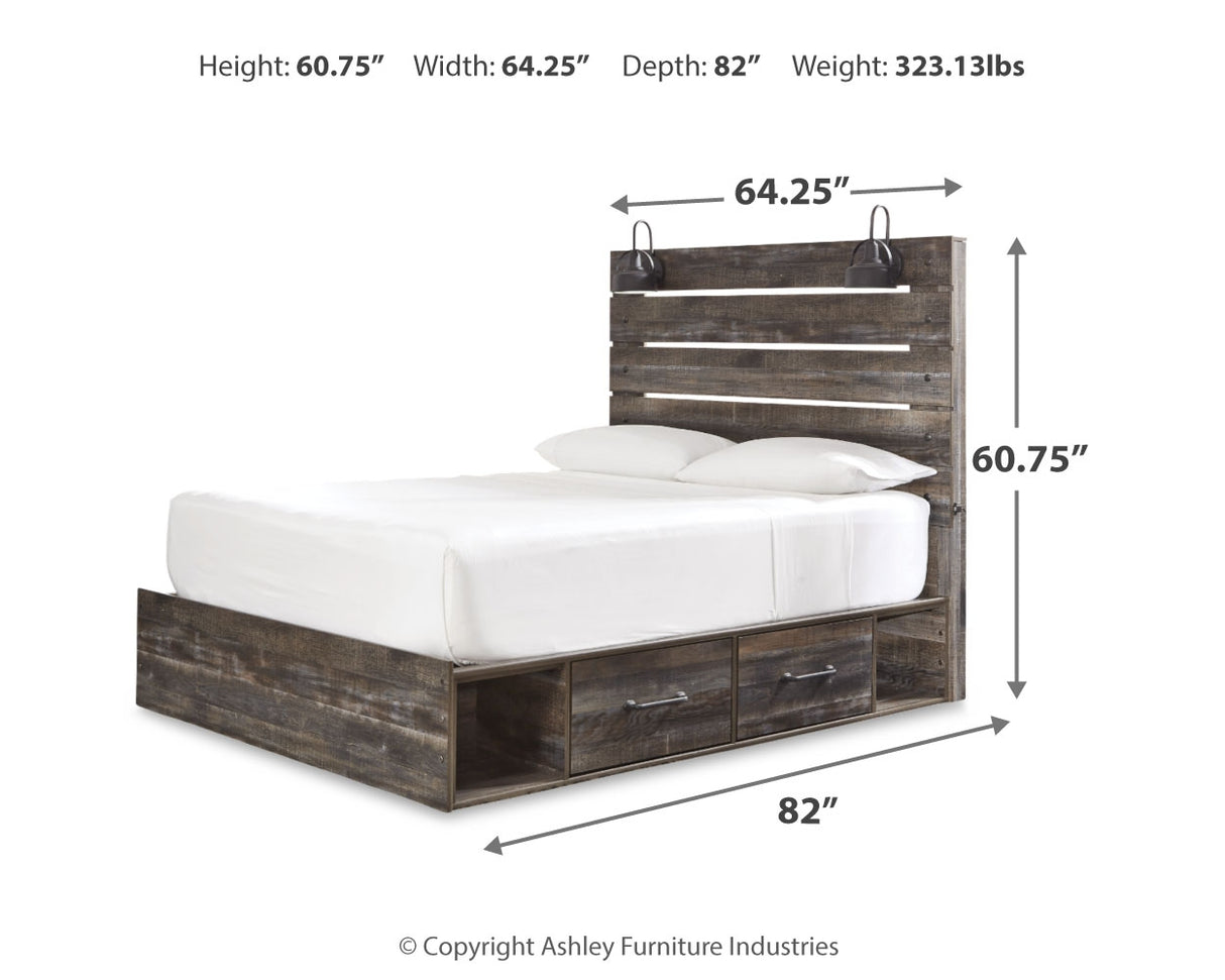 Drystan Multi LED Storage Platform Bedroom Set with 4 Drawers from Ashley Furniture - Luna Furniture
