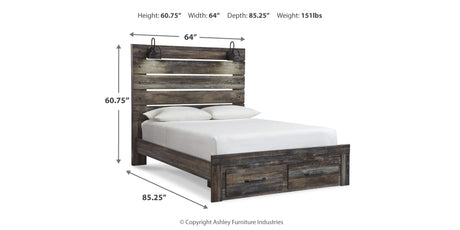 Drystan Multi Queen Panel Storage Bed, Dresser, Mirror, Chest and 2 Nightstands from Ashley - Luna Furniture
