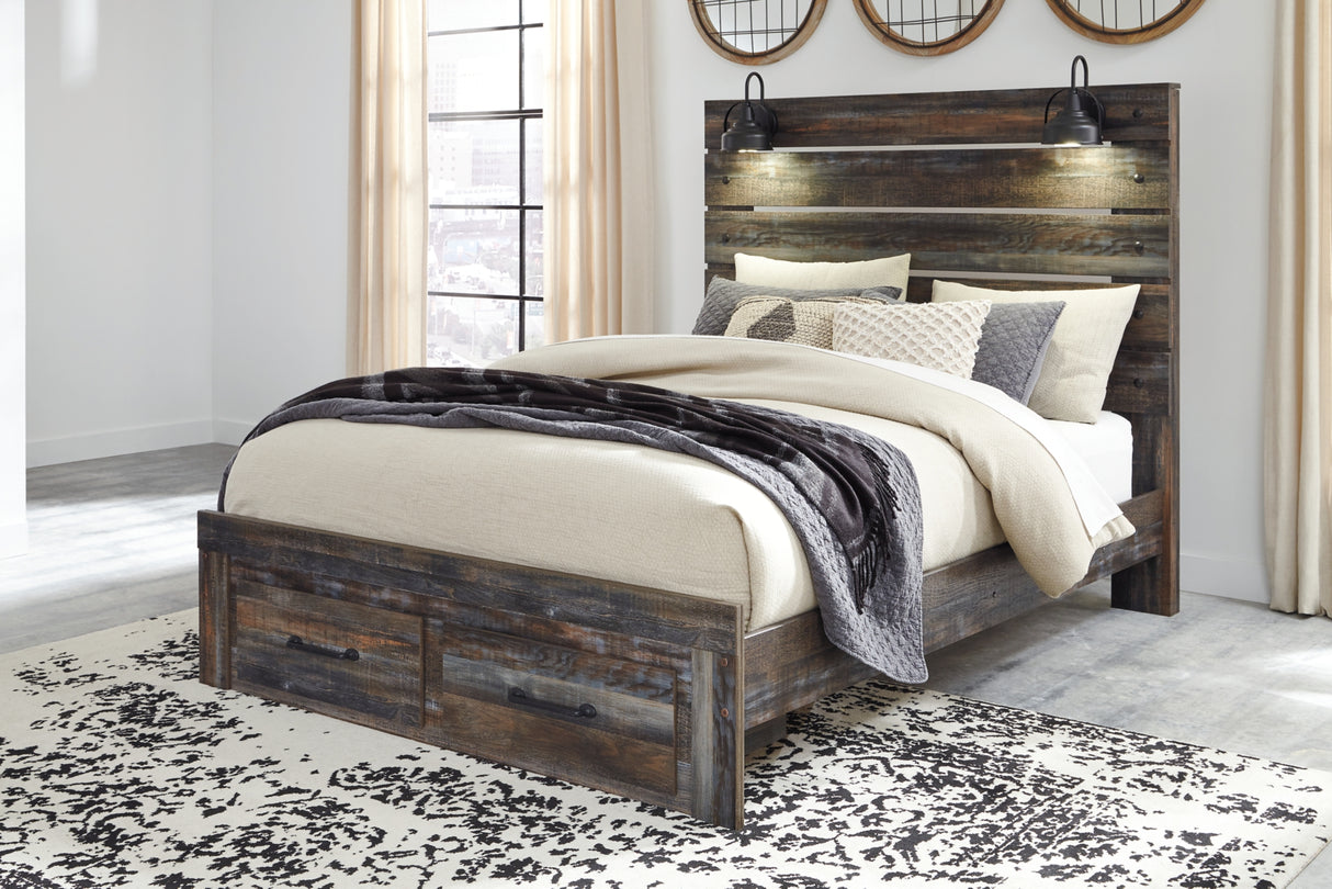 Drystan Multi Queen Panel Storage Bed, Dresser, Mirror, Chest and 2 Nightstands from Ashley - Luna Furniture