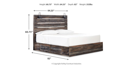 Drystan Multi King LED Storage Platform Bed with 2 Drawers from Ashley - Luna Furniture