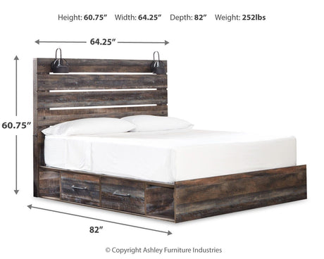 Drystan Multi King LED Storage Platform Bed with 2 Drawers from Ashley - Luna Furniture