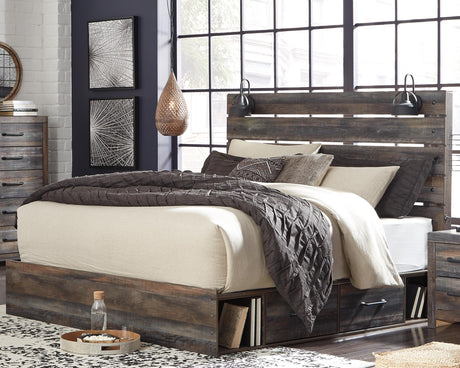 Drystan Multi King LED Storage Platform Bed with 2 Drawers from Ashley - Luna Furniture