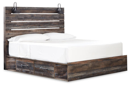 Drystan Multi King LED Storage Platform Bed with 2 Drawers from Ashley - Luna Furniture