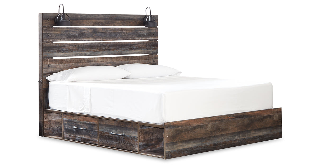 Drystan Multi King LED Storage Platform Bed with 4 Drawers from Ashley - Luna Furniture