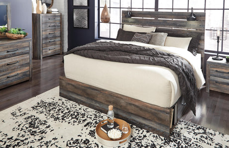 Drystan Multi King LED Storage Platform Bed with 4 Drawers from Ashley - Luna Furniture