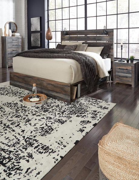 Drystan Multi King LED Storage Platform Bed with 2 Drawers from Ashley - Luna Furniture