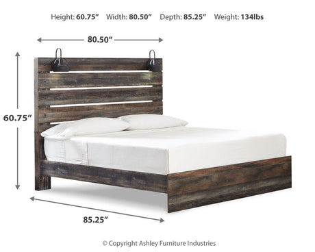 Drystan Multi King LED Panel Bed from Ashley Furniture - Luna Furniture