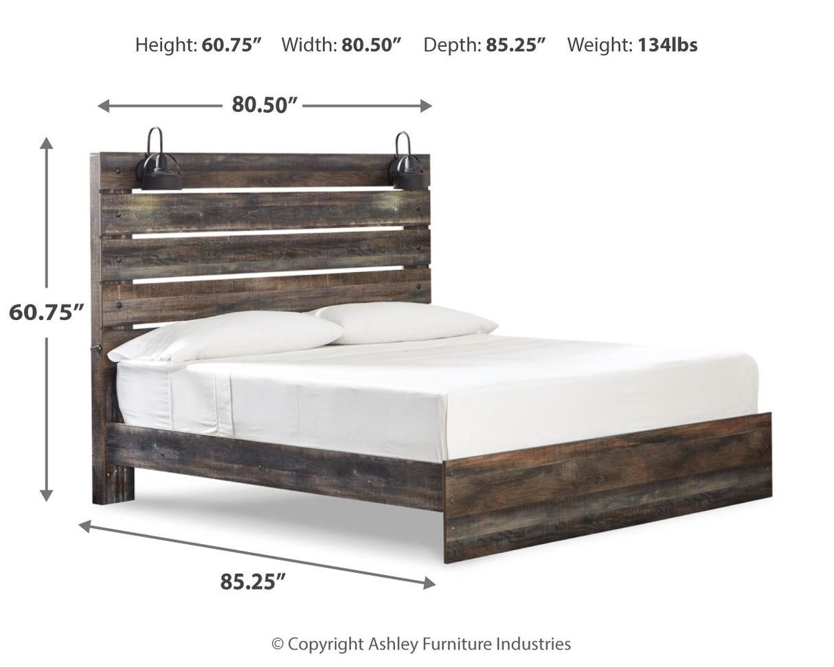 Drystan Multi King Panel Bed, Dresser and Mirror from Ashley - Luna Furniture