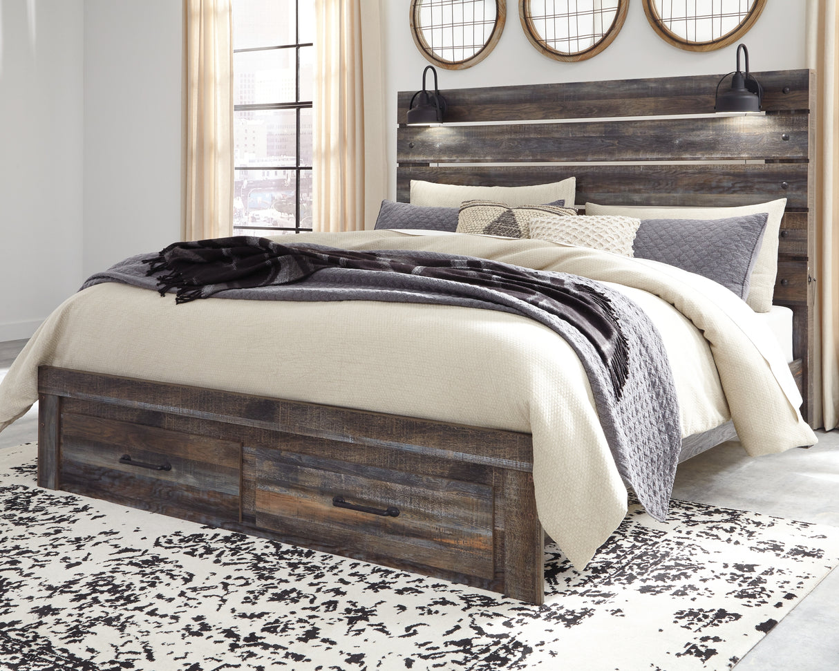 Drystan Multi King LED Storage Panel Bed from Ashley - Luna Furniture