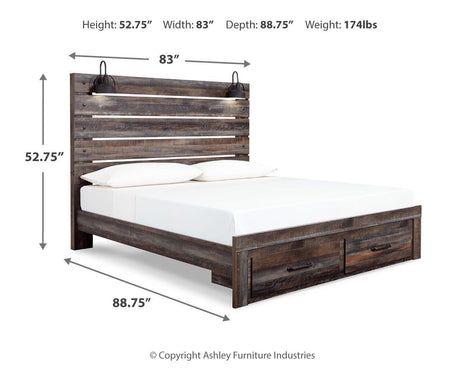 Drystan Multi King LED Storage Panel Bed from Ashley Furniture - Luna Furniture