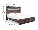 Drystan Multi LED Storage Panel Bedroom Set from Ashley - Luna Furniture